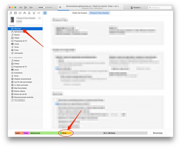 iTunes interface