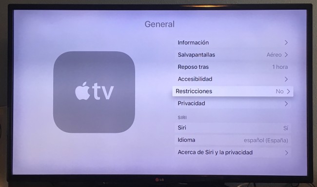 Restricciones Apple TV 1