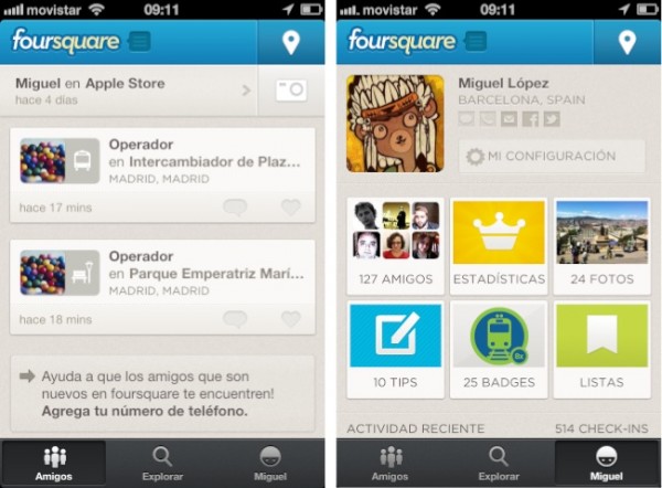 nuevo y rediseñado Foursquare
