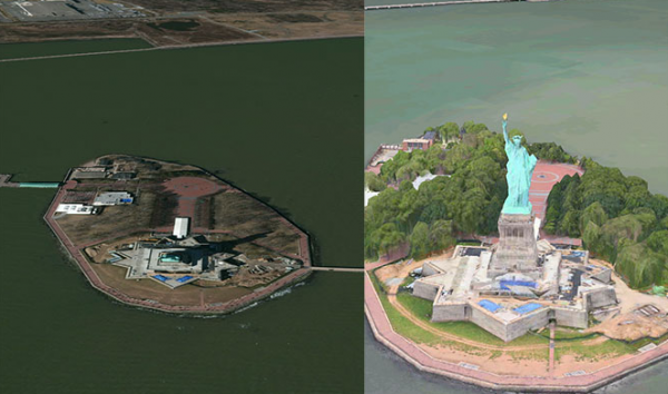 Estatua de la Libertad, antes y después.