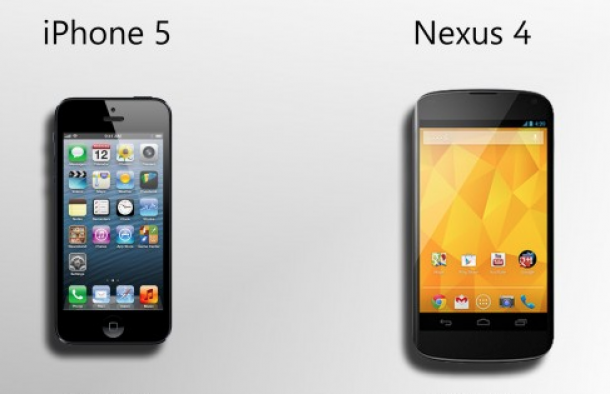 nexus 4 vs iPhone 5