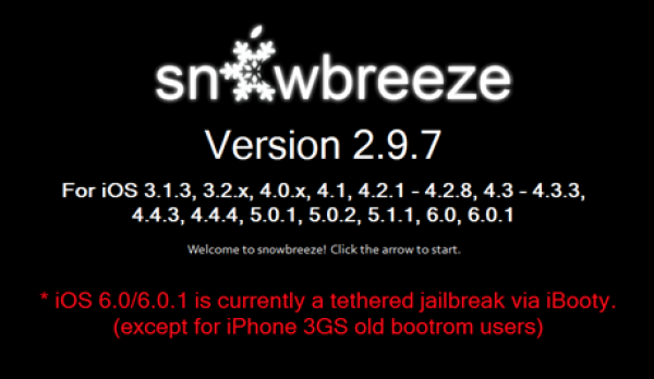 jailbreak tethered ios 6 sn0wbreeze v 2.9.7
