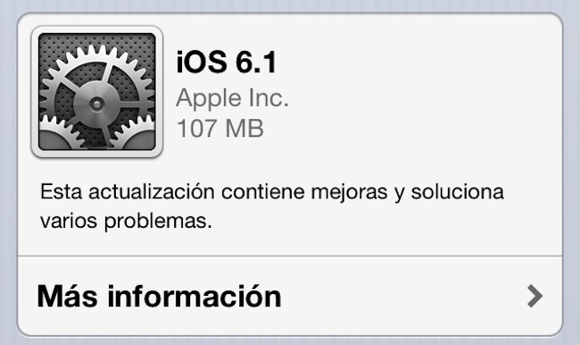 iOS 6.1 actualización-disponible