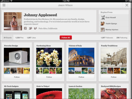 Pinterest para iOS_iPad