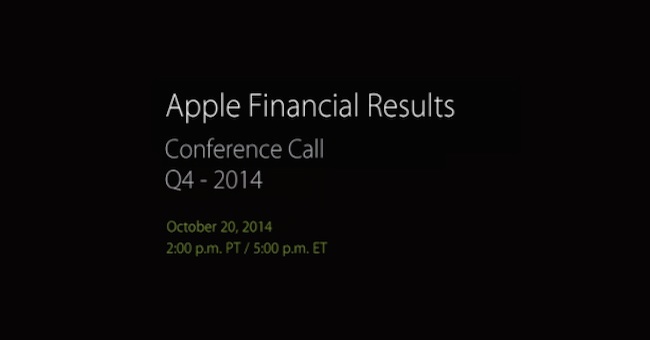 Apple anunciará sus resultados financieros para el 4T el 20 de octubre