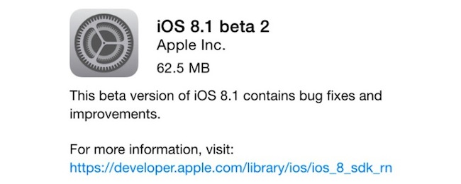 Apple lanza iOS 8.1 beta 2 para desarrolladores