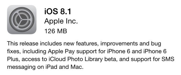 iOS 8.1 disponible - iosmac