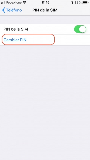 cambiar PIN del iPhone