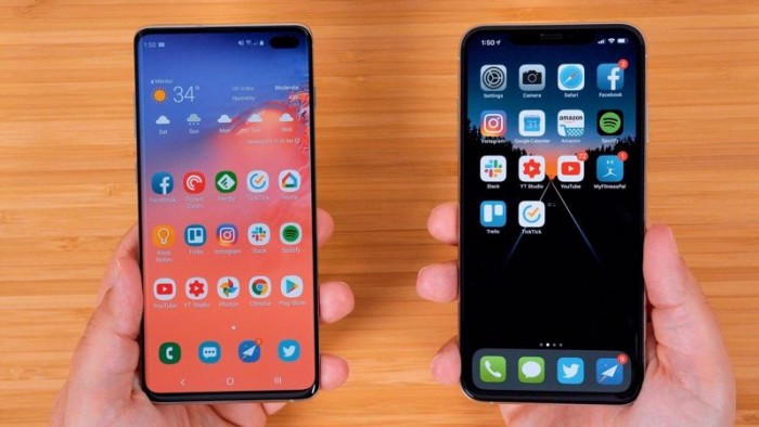 Comparativa Samsung y iphone