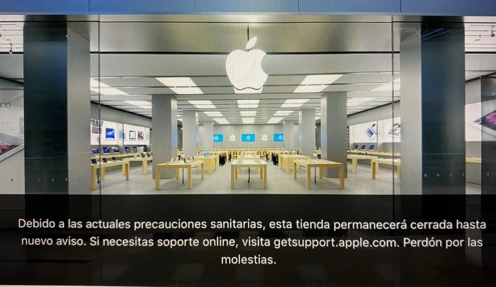 Cierre de todas las Apple Store