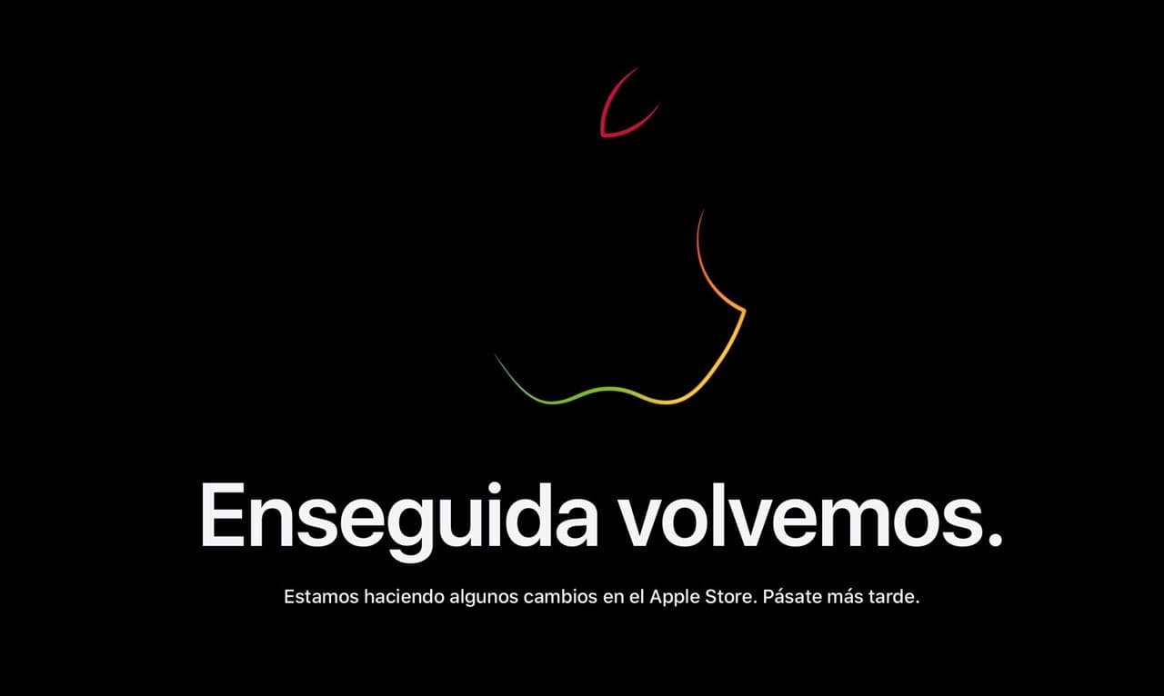 La pagina Web de Apple en obras