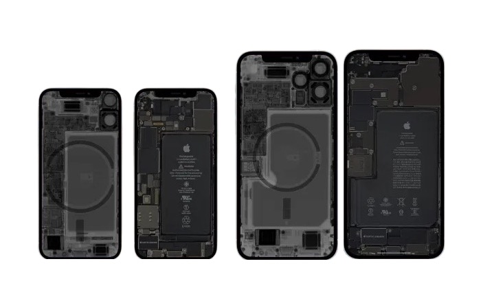 Portada iPhone 12 mini y iPhone 12 Pro Max en rayos X