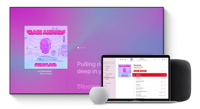 Apple TV y Homepod con audio