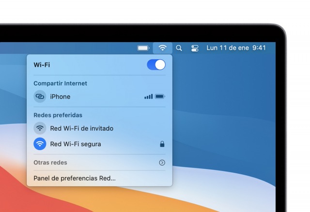 conectarse a WiFi internet en Mac