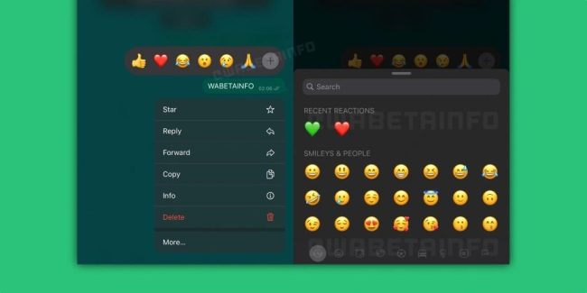  iOSMac WhatsApp en iOS prepara reacciones con emoji  