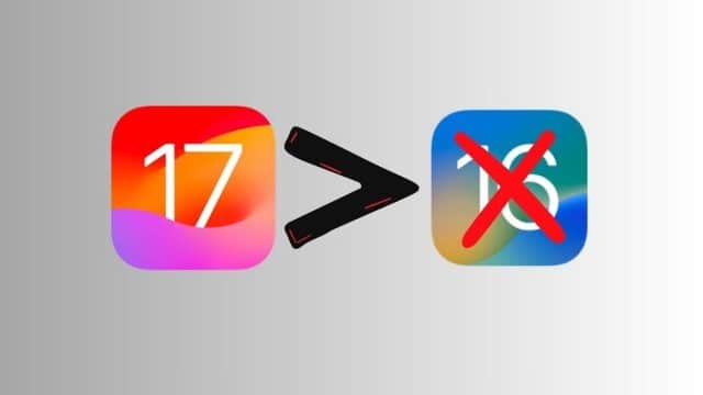No downgrade de iOS 17 a iOS 16