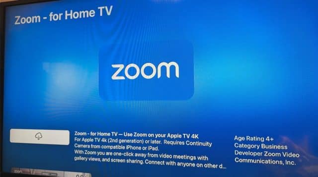 App Zoom Para Apple TV