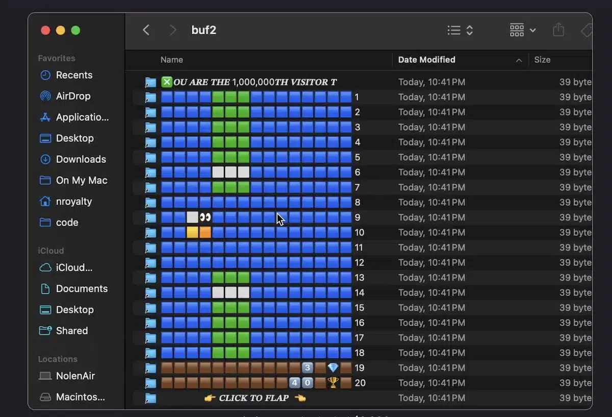 Revive Flappy Bird en el Finder de MacOS